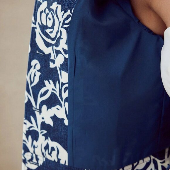 Multicolor Women's Allover Floral Print Button Up Jacket - Picture 7 of 7